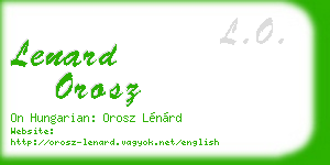 lenard orosz business card