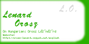 lenard orosz business card